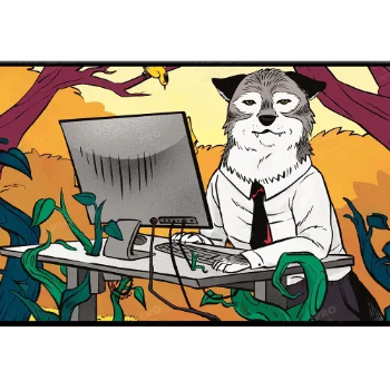 Ultra Pro: Secret Lair Sale 4 2024 Not A Wolf Black Stitched Playmat - Standing Desk Wolf Token