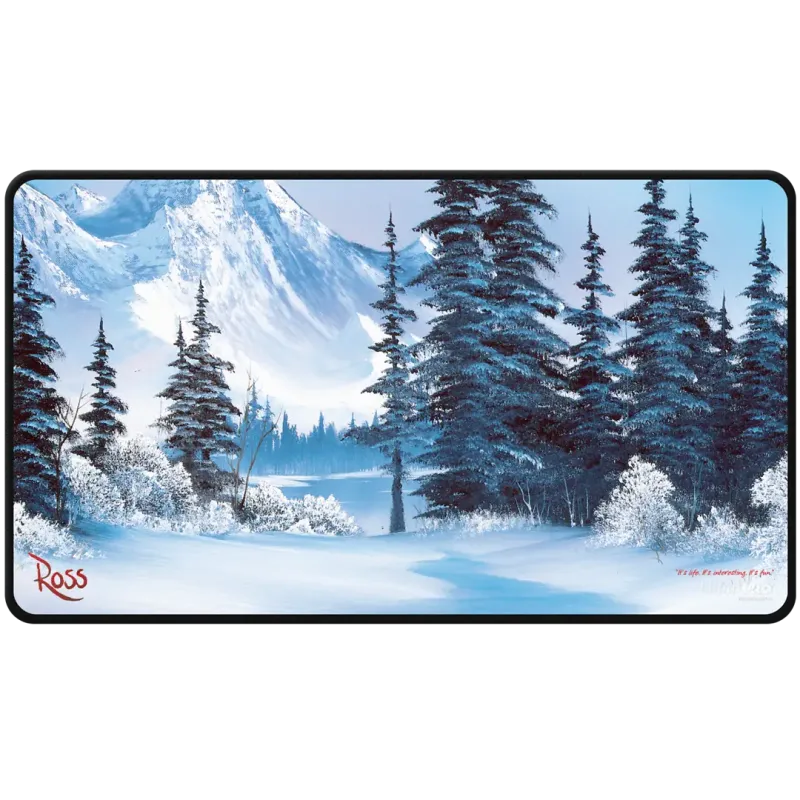 Ultra Pro - Bob Ross - Winter Paradise Black Stitched Playmat