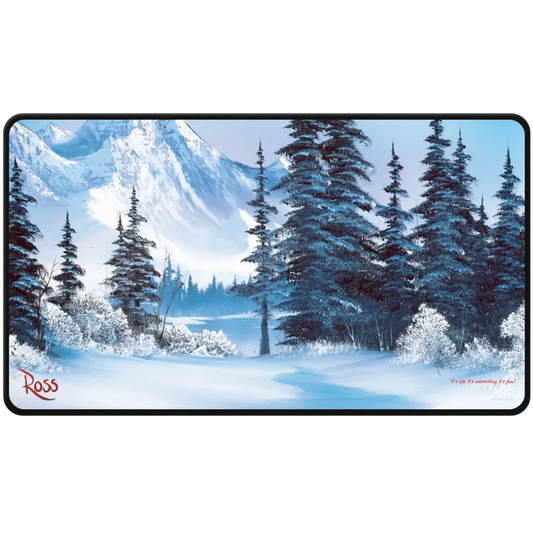 Ultra Pro - Bob Ross - Winter Paradise Black Stitched Playmat