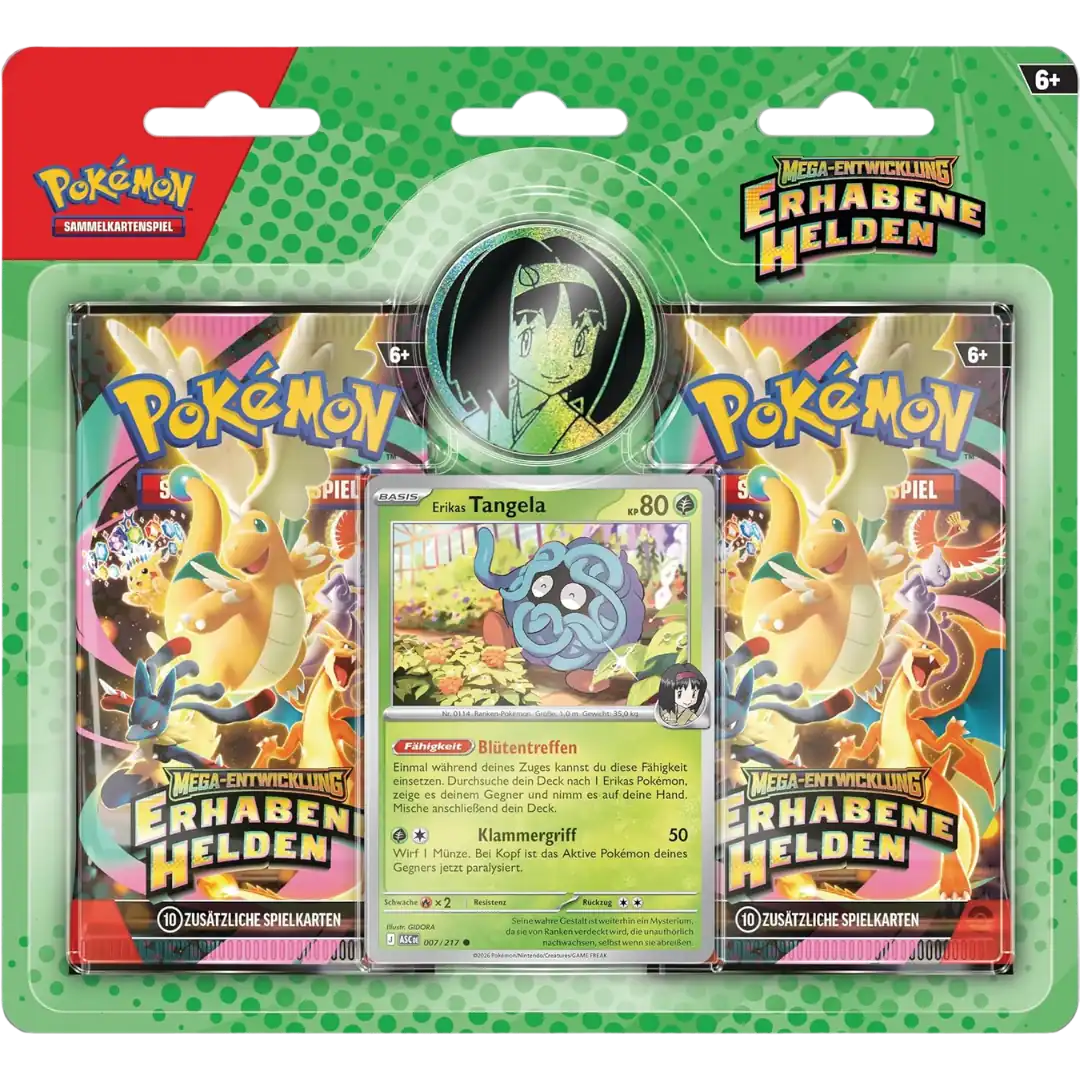 Pokémon TCG: Erhabene Helden Trainer-Blister Erikas Tangela (DE)